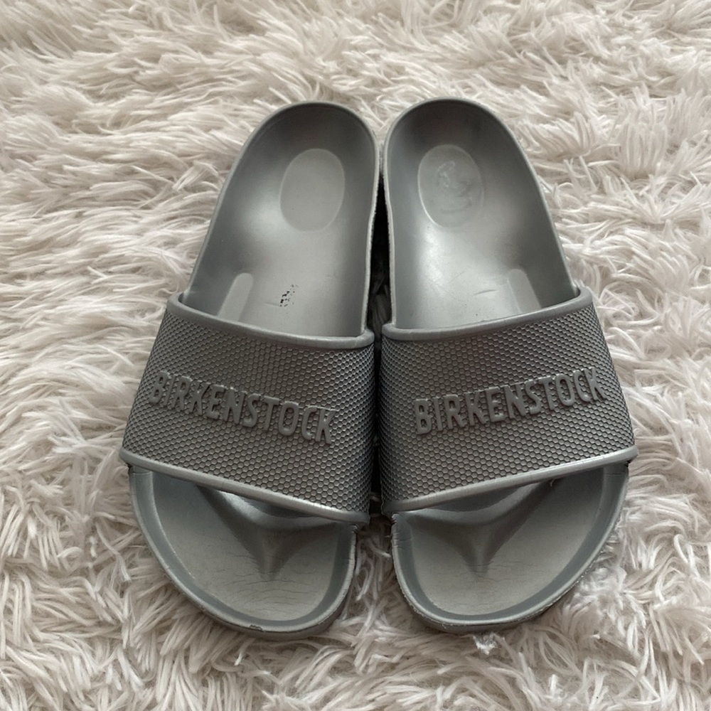 Birkenstock silver slip on’s sz 38 - Picture 7 of 9